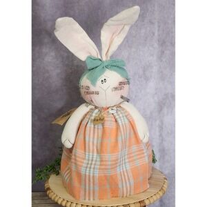 Honey & Me Easter Bunny Doll Rachel the Rabbit Primitive Spring Decor 10‎ inch
